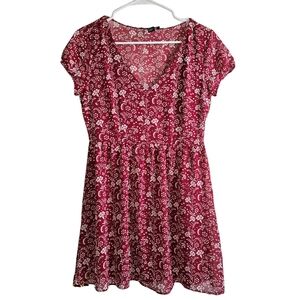 Forever 21 Floral Fit and Flare Skater Mini Dress - S